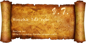 Voszka Tünde névjegykártya